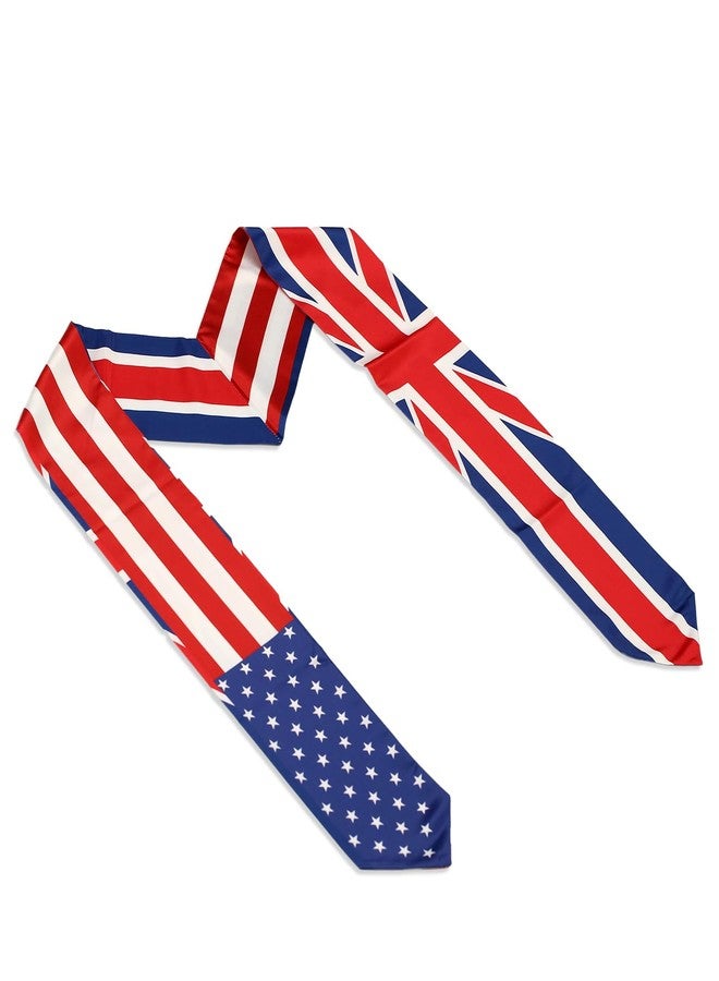 LLBFHH USA And UK Flag Graduation Stole, Satin Embroidery Graduation Sash for International Students, 72 Inch Length. - Image 2